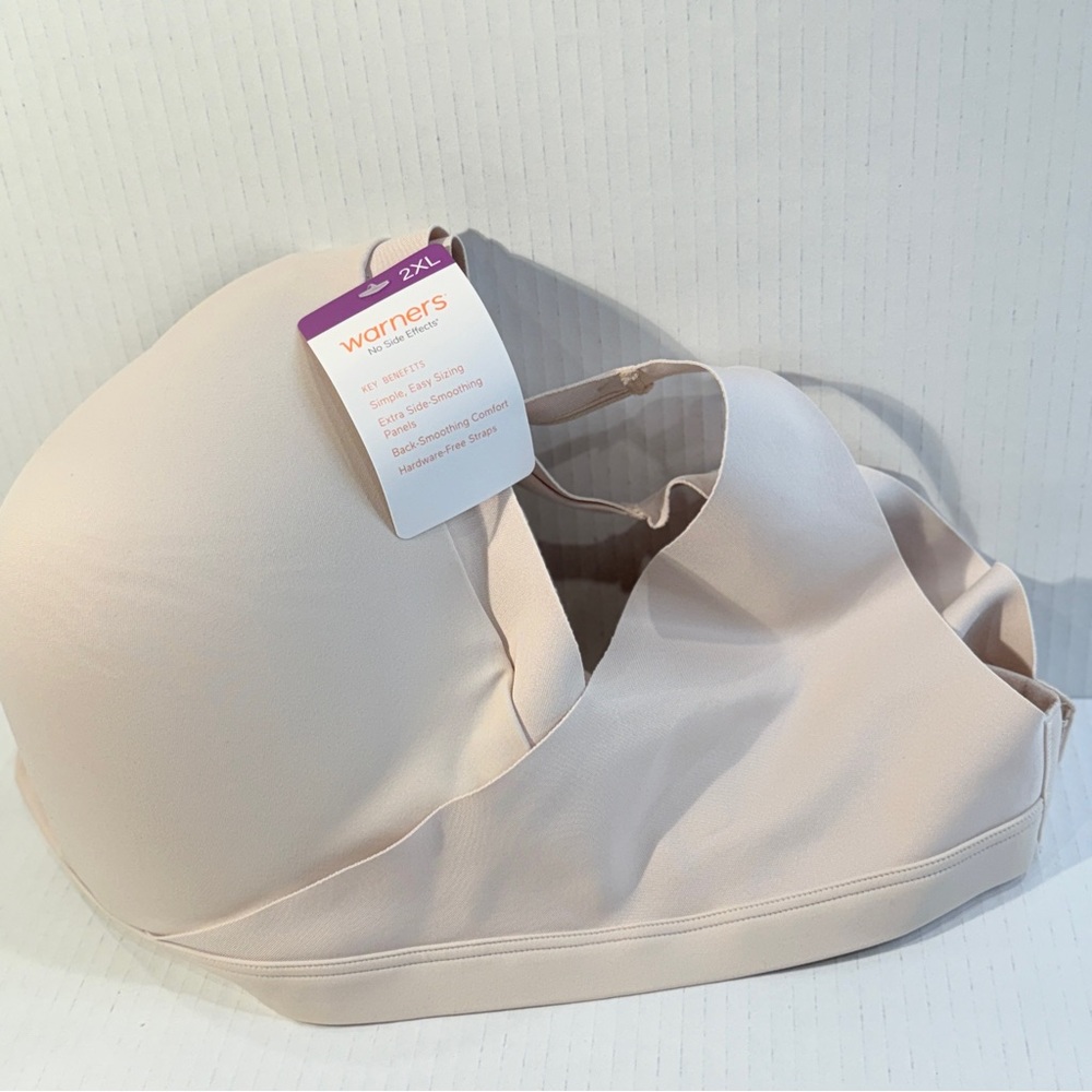 🆕 Warners No Side Effects Underarm and Back-Smoothing Wireless XXL Nude 🆕 - Picture 2 of 16